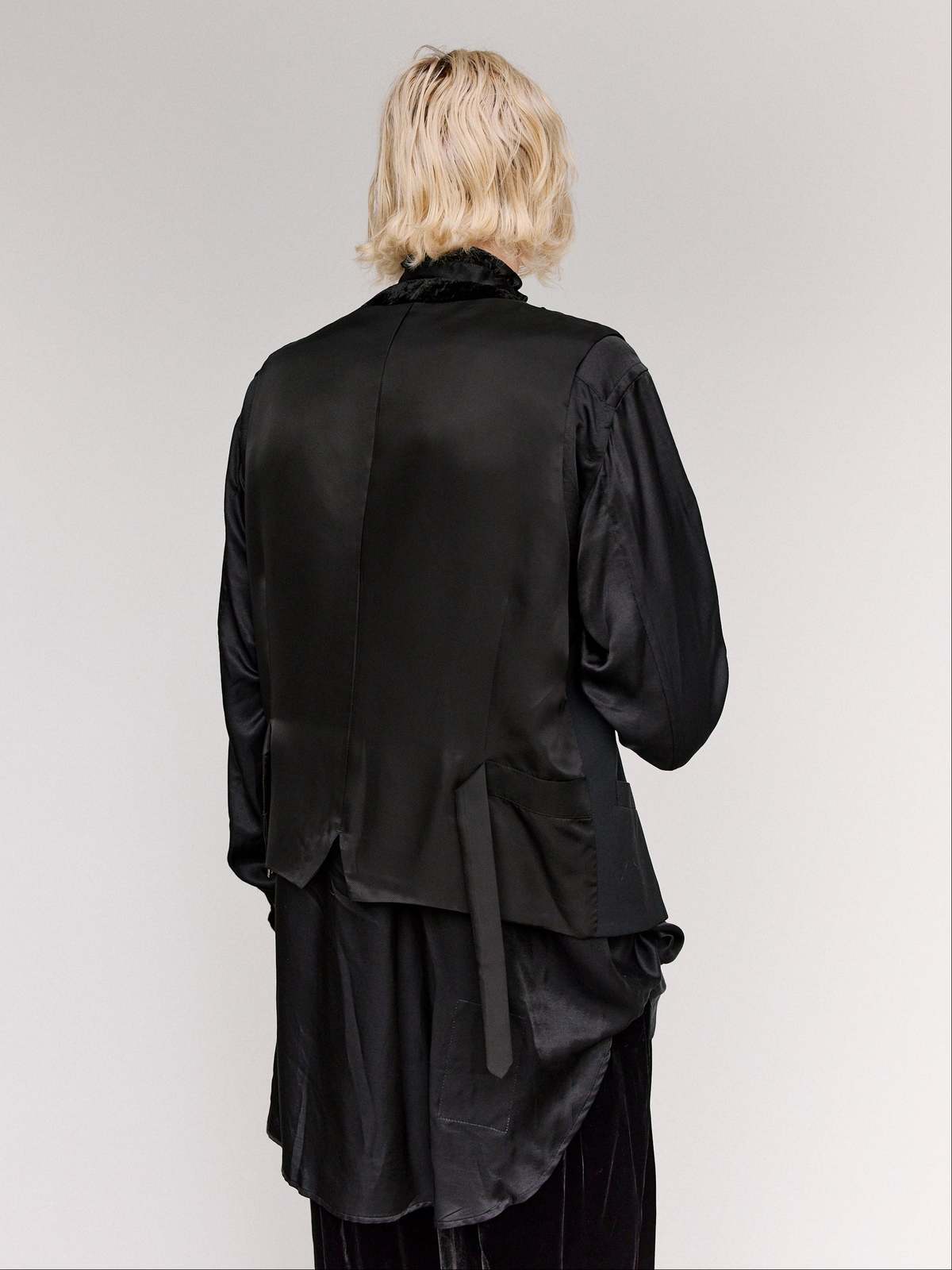 TAKAHIROMIYASHITA The Soloist. Black Wool Gabardine Gilet - Image 2 of 9