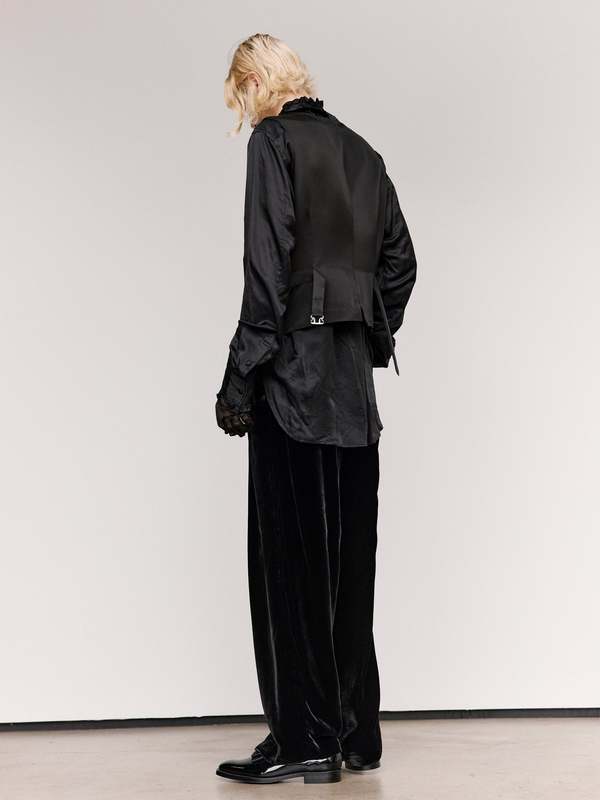 TAKAHIROMIYASHITA The Soloist. Black Wool Gabardine Gilet