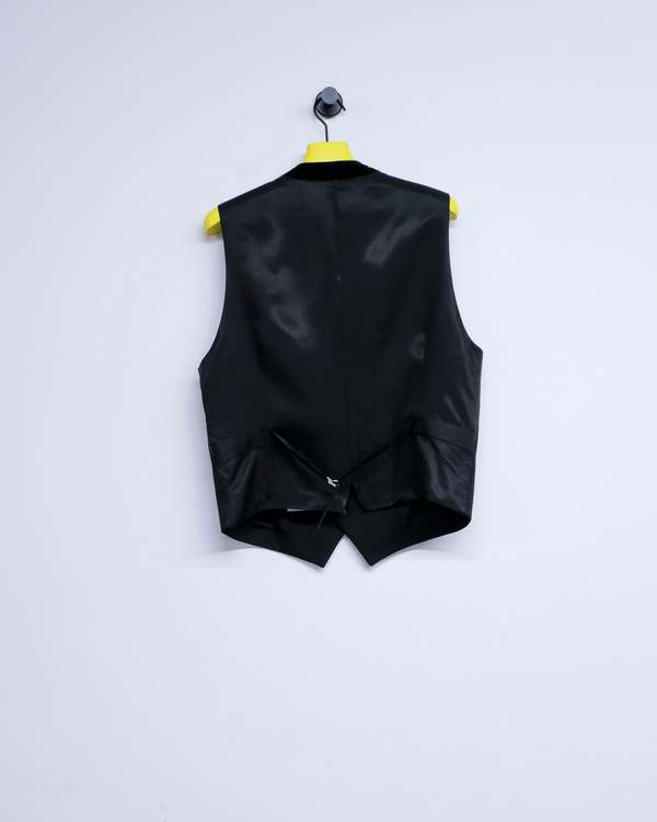 TAKAHIROMIYASHITA The Soloist. Black Wool Gabardine Gilet