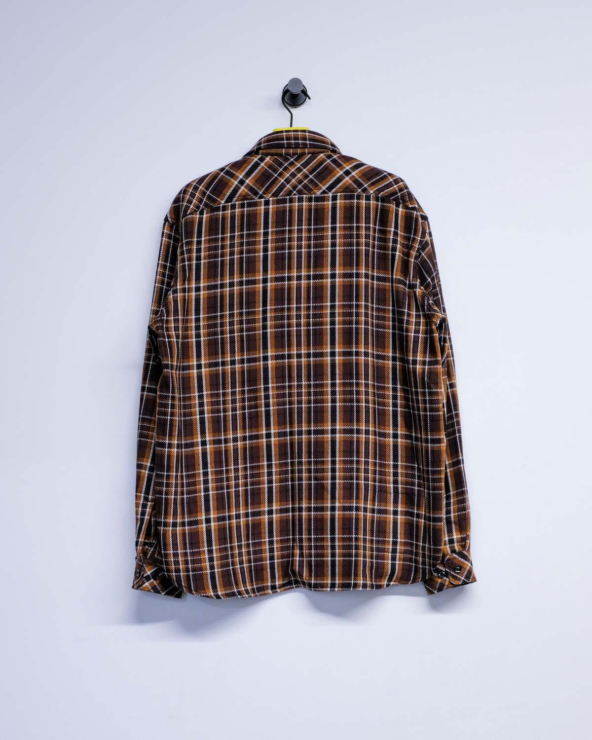 TAKAHIROMIYASHITA The Soloist. Brown Plaid Cotton Half Zip Pullover Shirt - Image 8 of 8