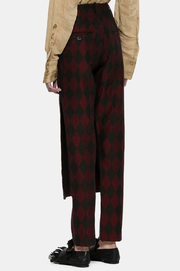 Uma Wang Diamond Pacho Pants - Brown/Red