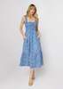 The Standard Stitch The Smocked Ruffle Tank Midi Dress - Blue Floral - Thumbnail 1