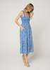 The Standard Stitch The Smocked Ruffle Tank Midi Dress - Blue Floral - Thumbnail 2