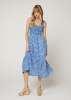 The Standard Stitch The Smocked Ruffle Tank Midi Dress - Blue Floral - Thumbnail 4