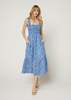 The Standard Stitch The Smocked Ruffle Tank Midi Dress - Blue Floral - Thumbnail 7