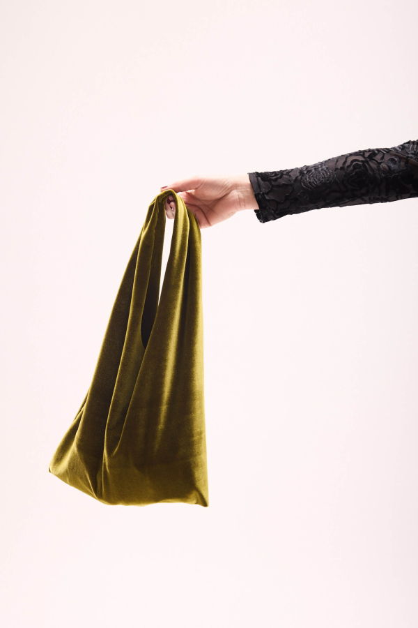 Simone Wild Velvet Pouch - Pear