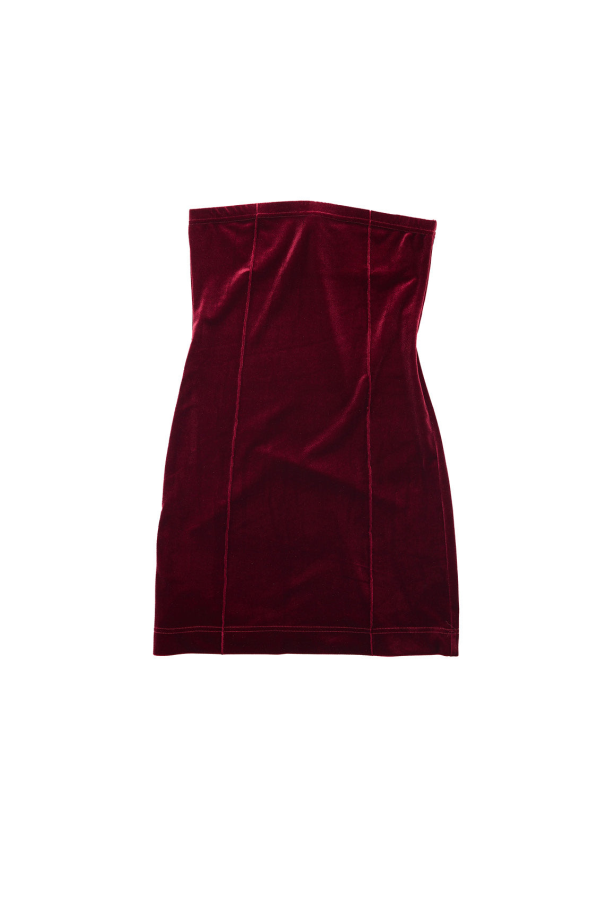 Simone Wild Velvet Tube Dress - Wine