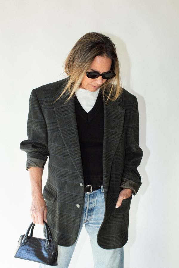 Vintage Plaid Wool Sport Coat