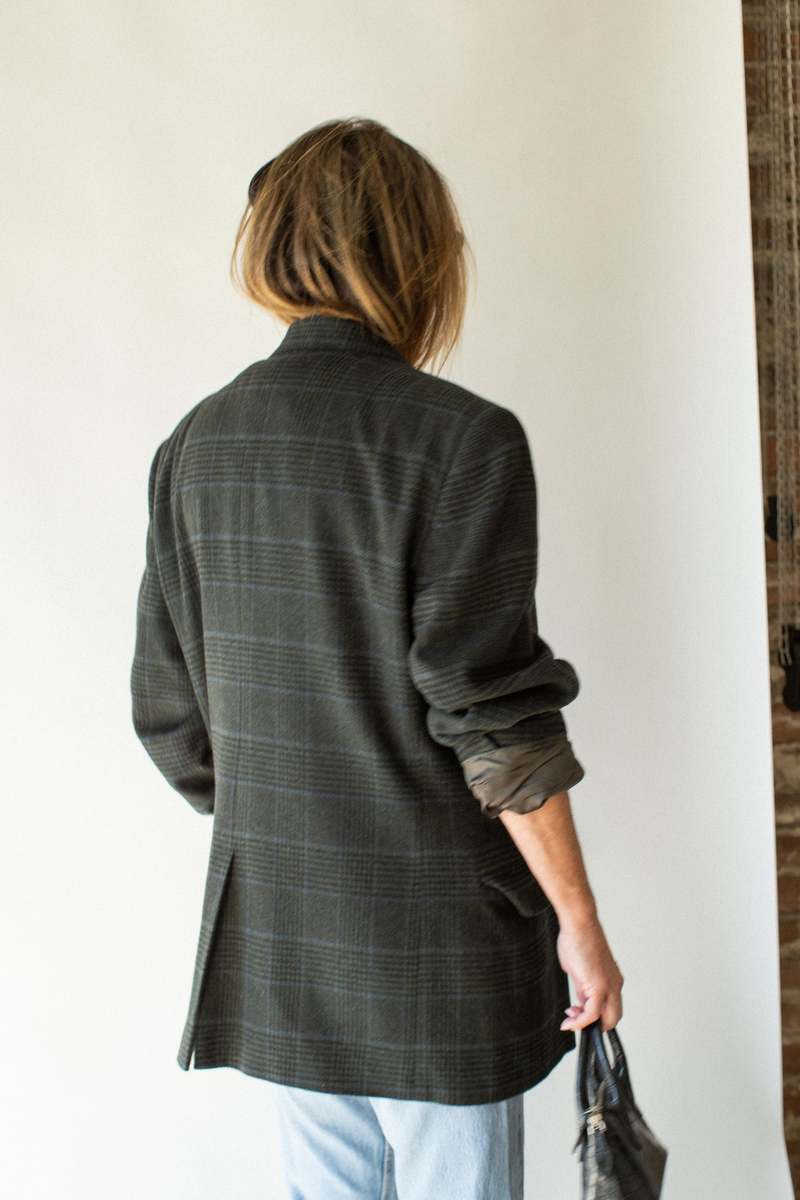 Vintage Plaid Wool Sport Coat