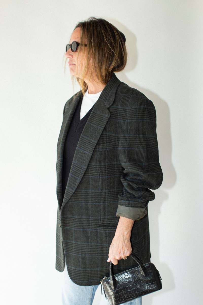 Vintage Plaid Wool Sport Coat