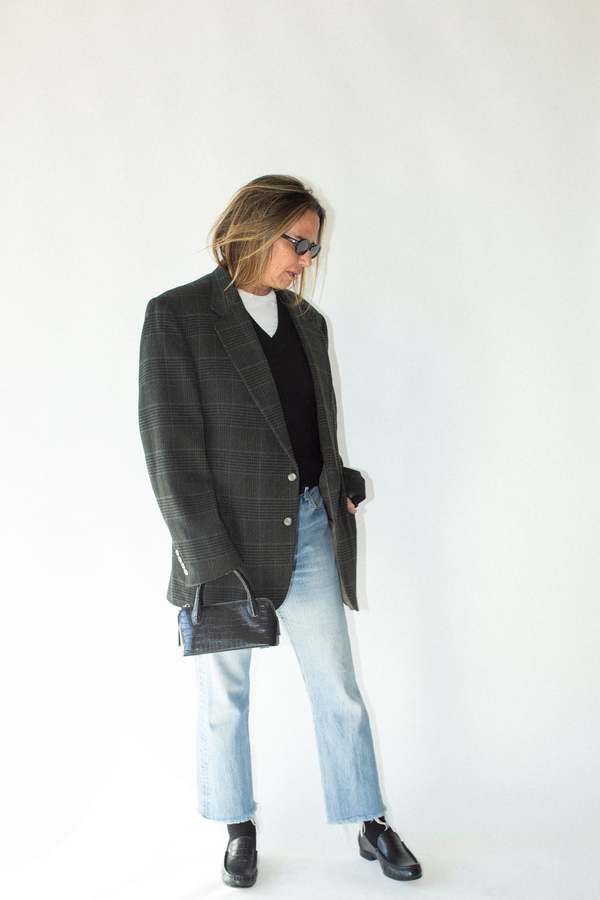 Vintage Plaid Wool Sport Coat