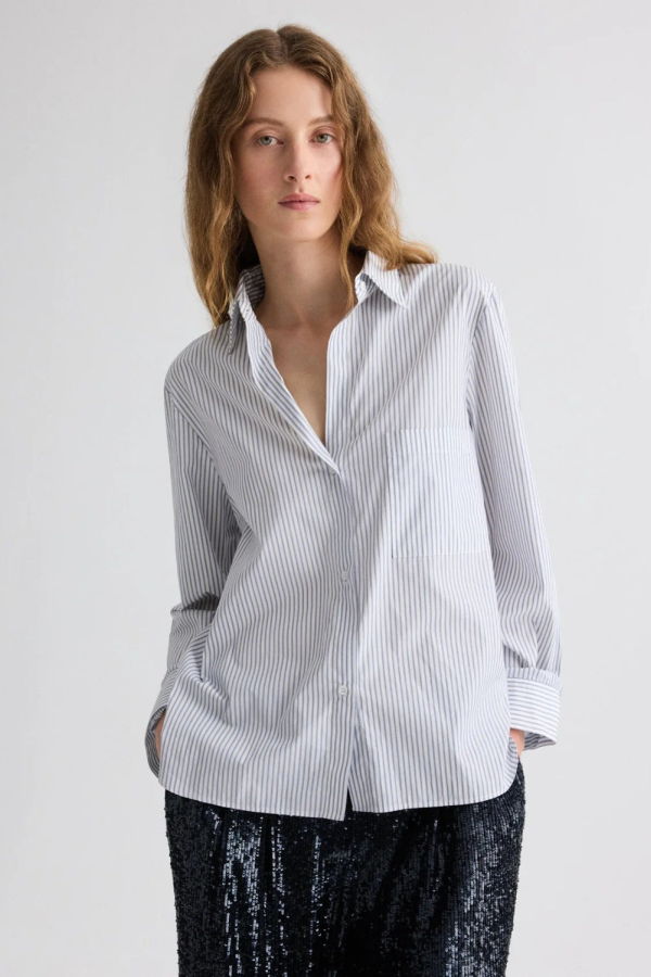 TWP Next Morning Shirt - White-Midnight