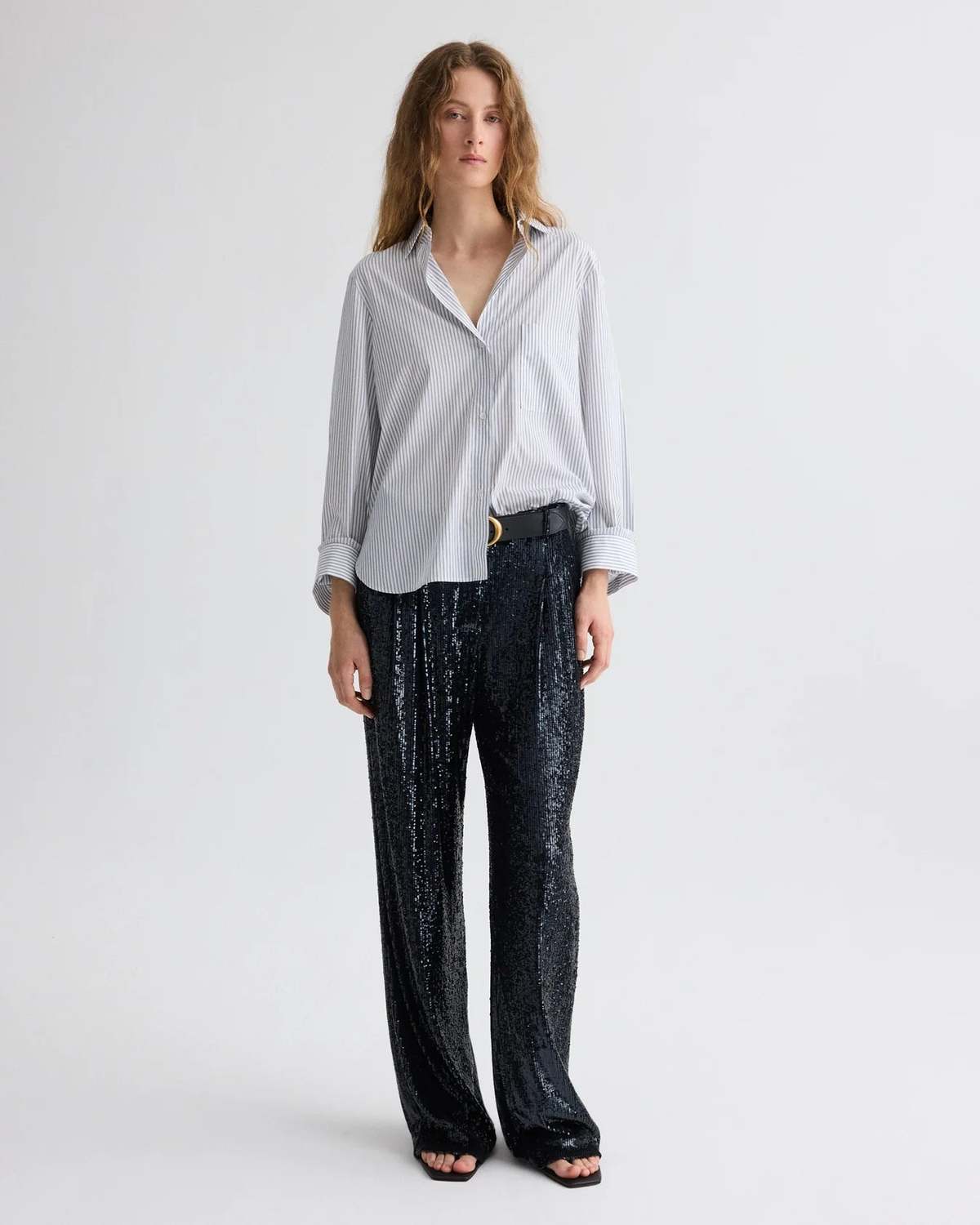 TWP Next Morning Shirt - White-Midnight - Image 2 of 6