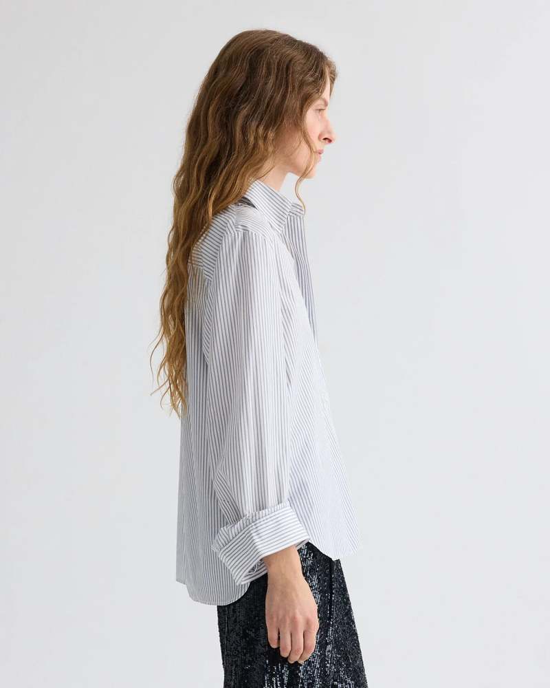 TWP Next Morning Shirt - White-Midnight