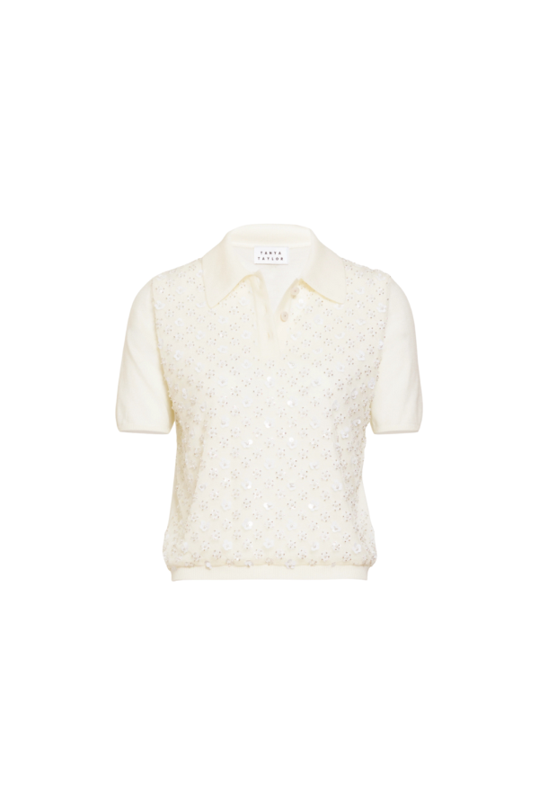 Tanya Taylor Camilla Knit Top - Cream