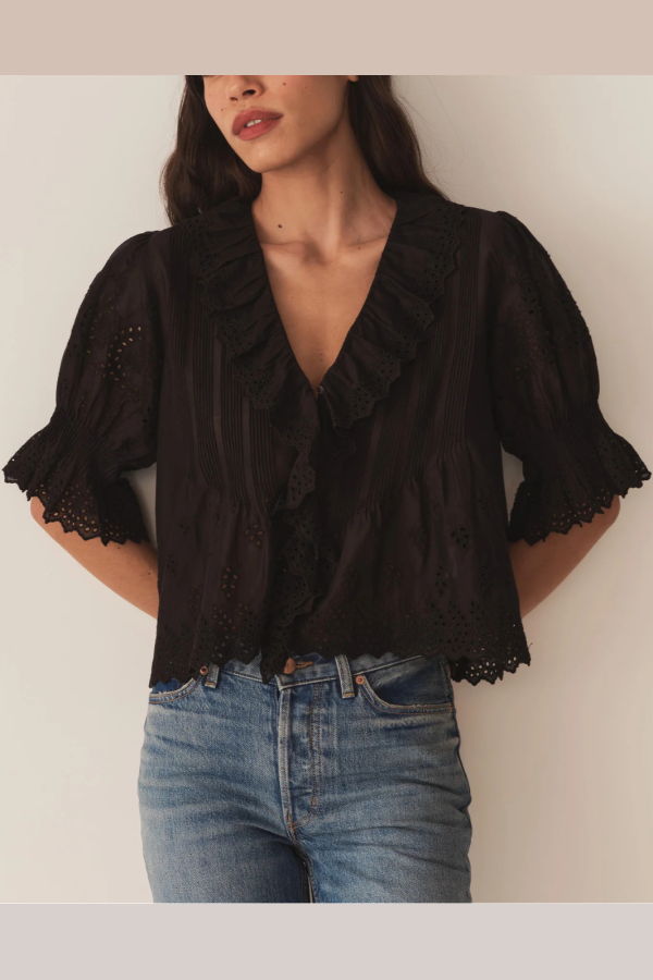 DÔEN Henri Top - Black Eyelet