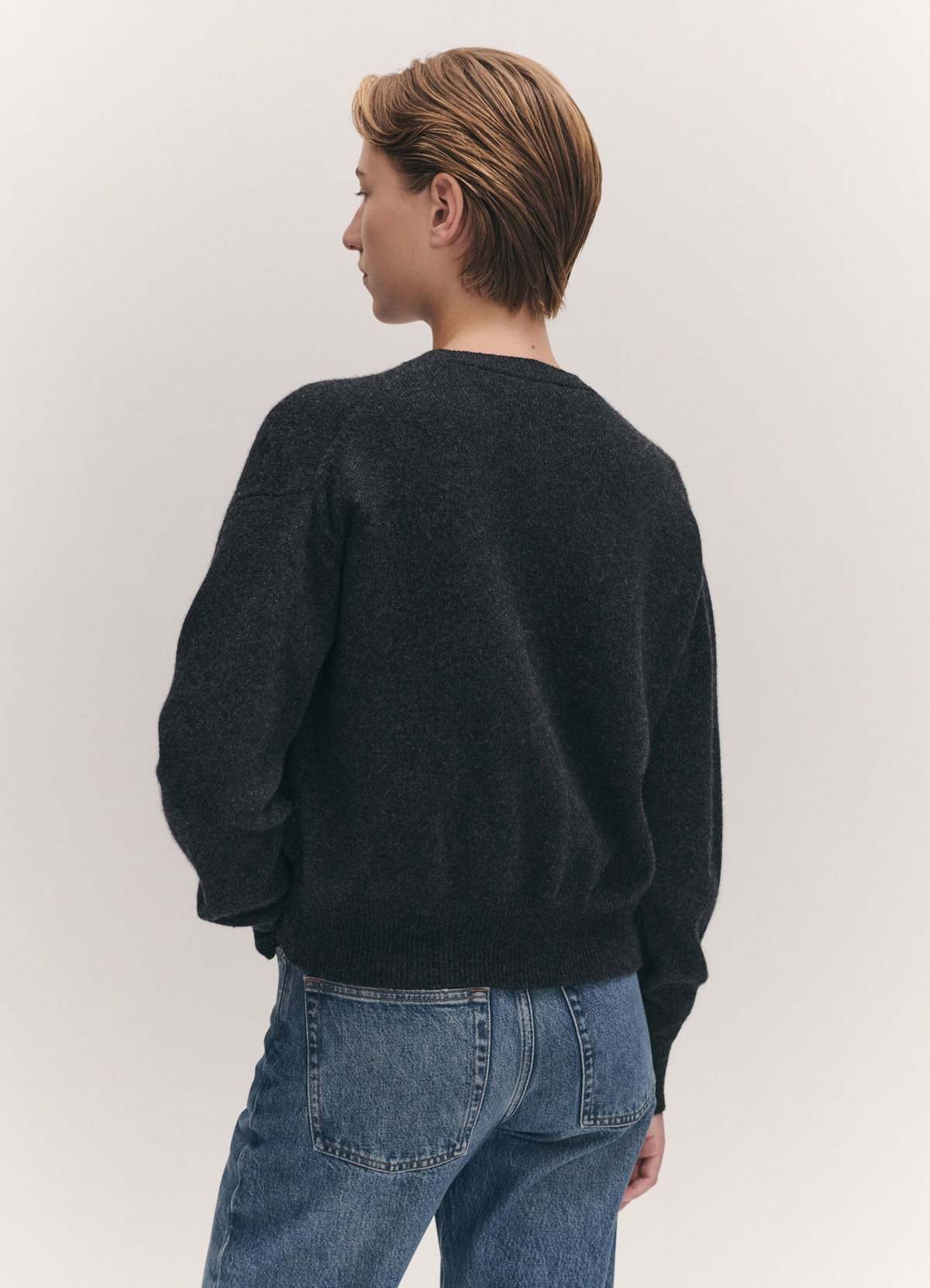 &Daughter Ada Crewneck Cardigan - Charcoal - Image 3 of 3
