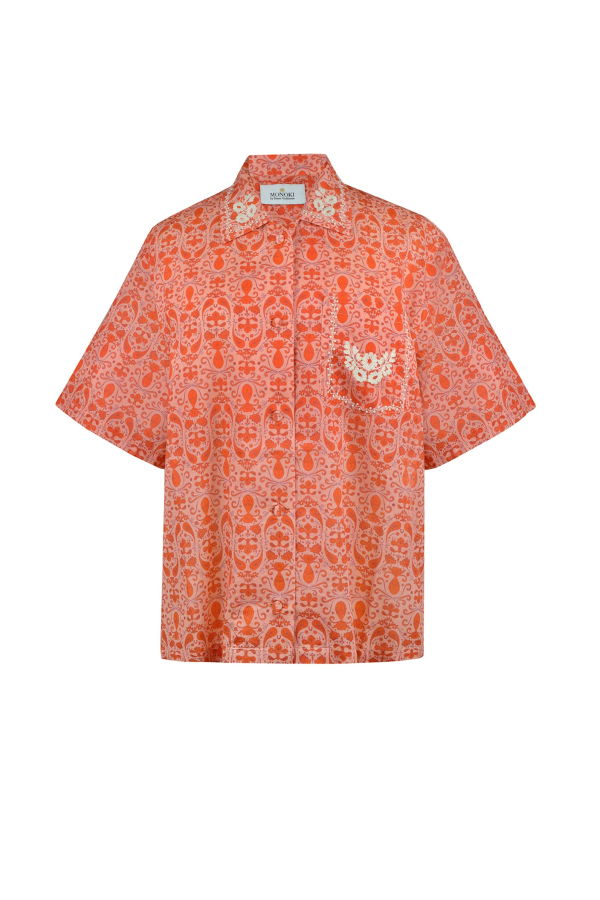 MONOKI By Diane Goldstein Paisley Shirt - Orange