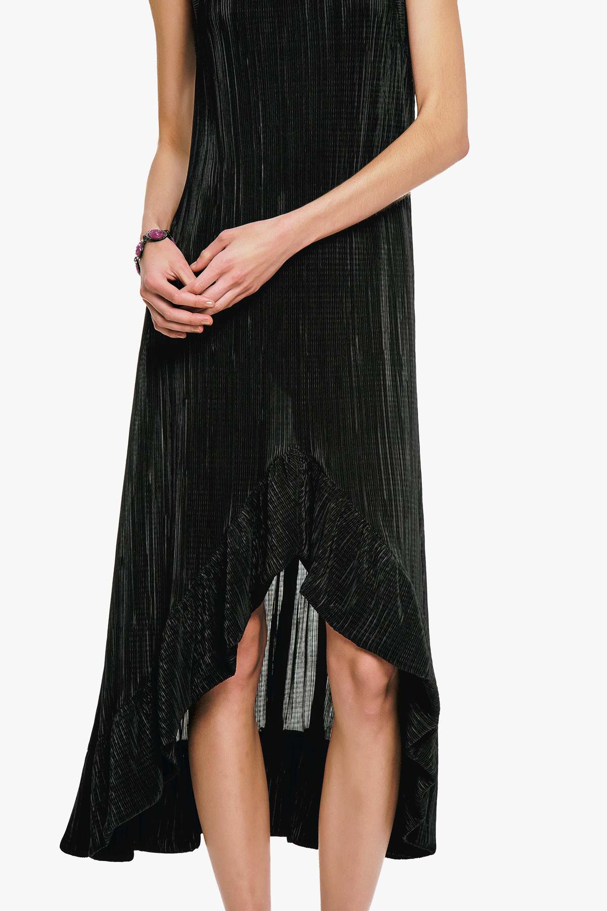 Anna Sui Plissé Hi-Low Dress - Image 5 of 6