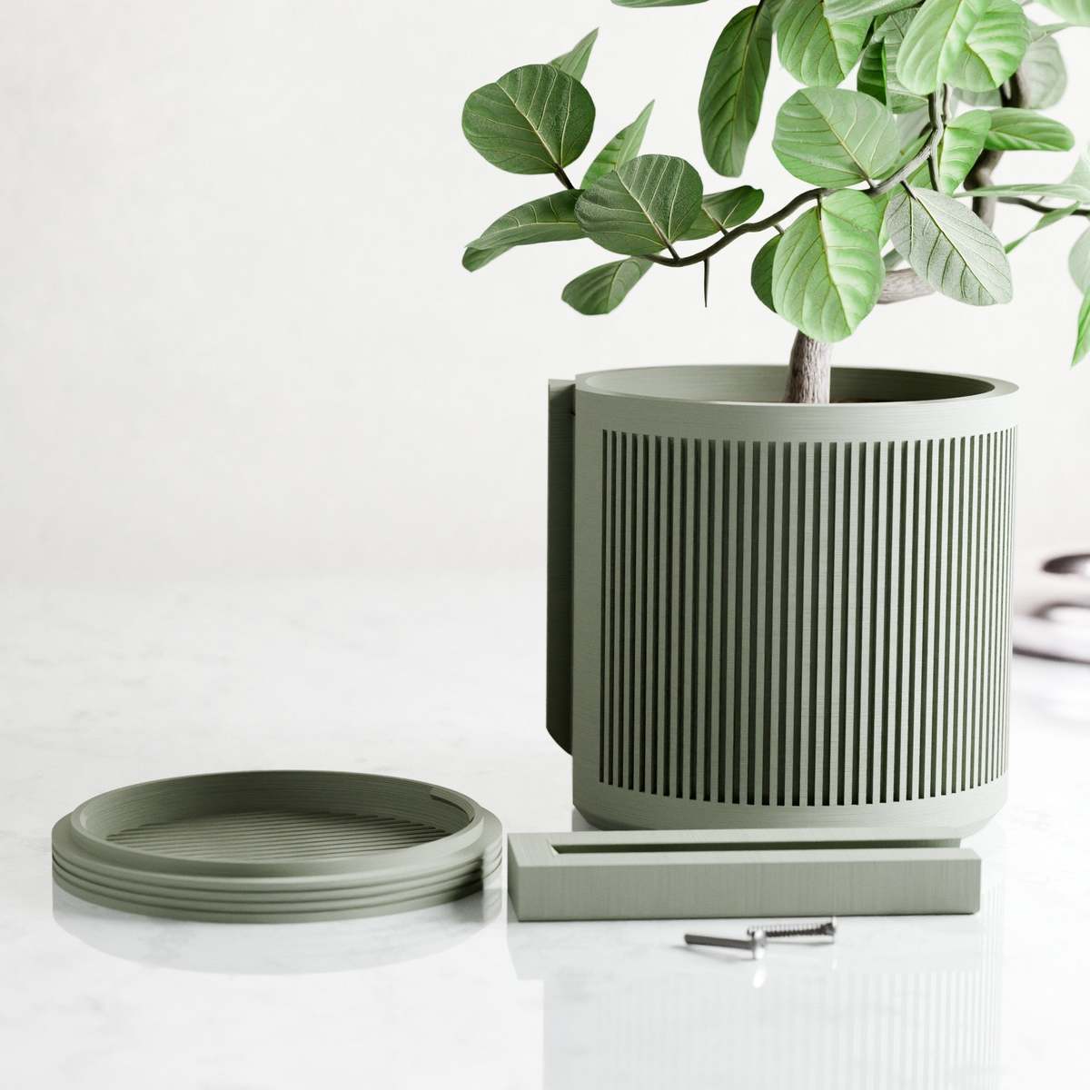 Modernized Pottery Hanging Stream Wall Planter - Image 4 of 11