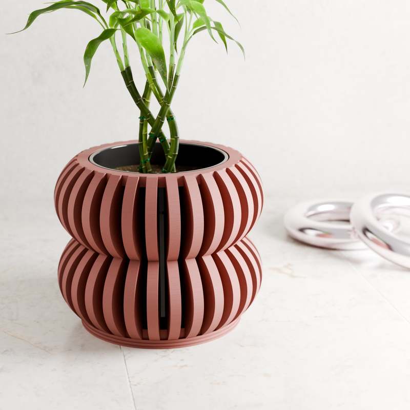 Modernized Pottery Orchid Planter Double Bubbles
