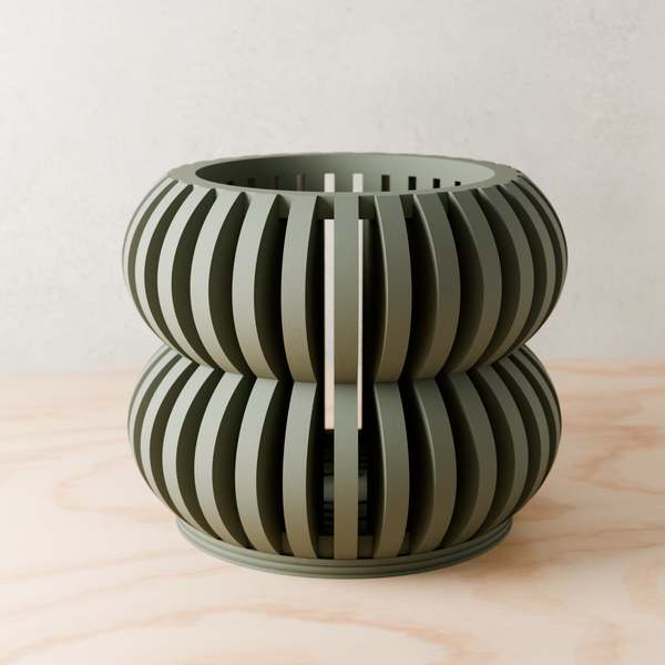 Modernized Pottery Orchid Planter Double Bubbles