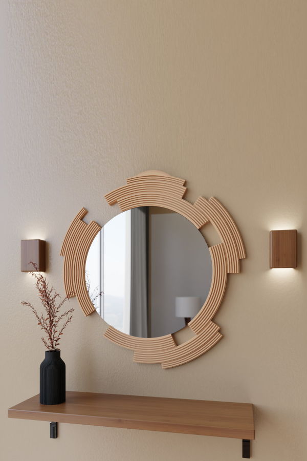 Modernized Pottery Sculpt Mirror