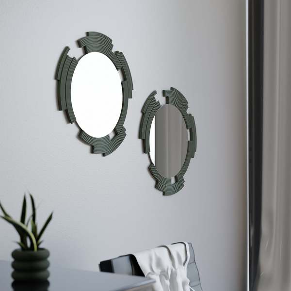 Modernized Pottery Sculpt Mirror