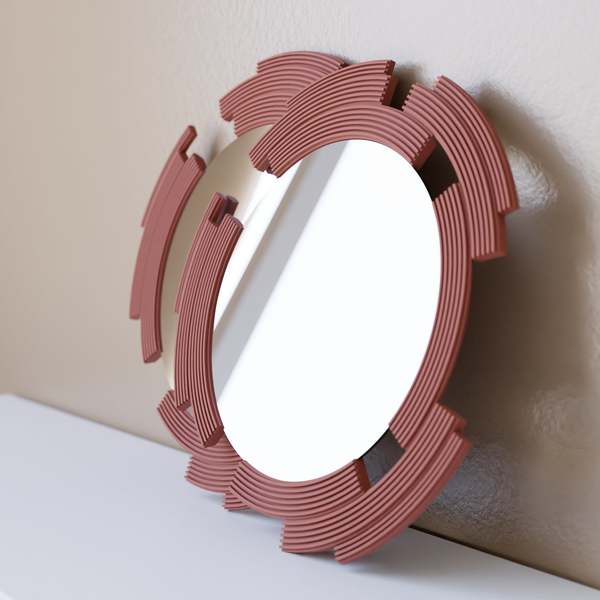 Modernized Pottery Sculpt Mirror