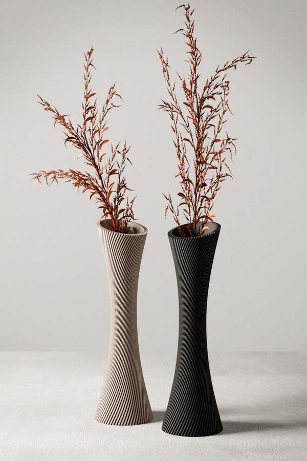 Modernized Pottery Spiral Rose Vase