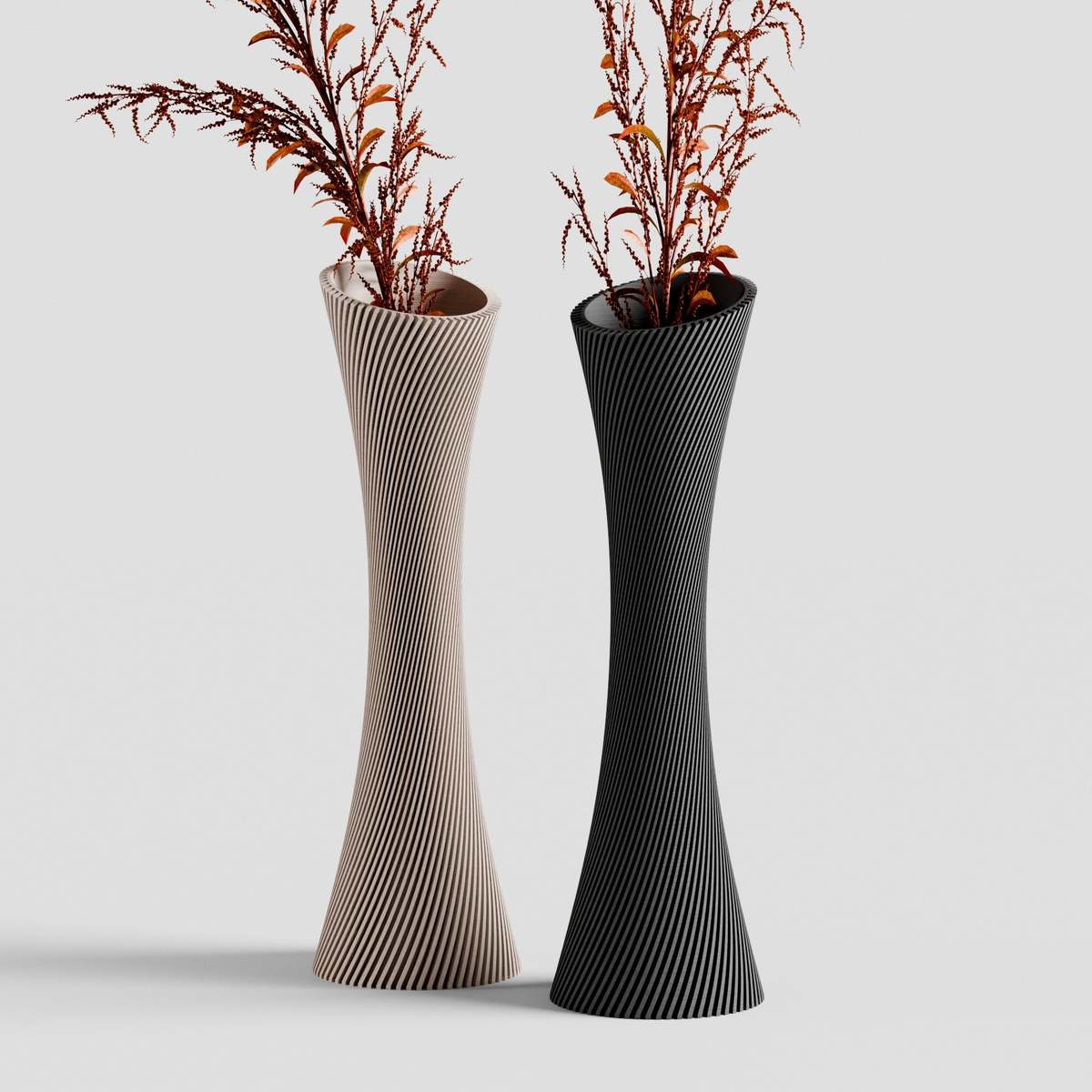 Modernized Pottery Spiral Rose Vase - Image 3 of 11