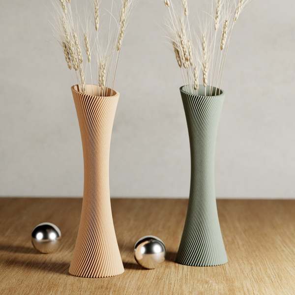 Modernized Pottery Spiral Rose Vase