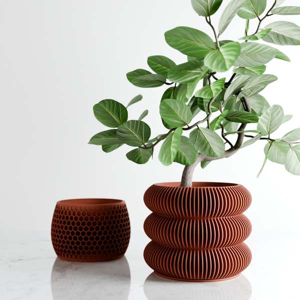 Modernized Pottery Triple Bubbles Planter