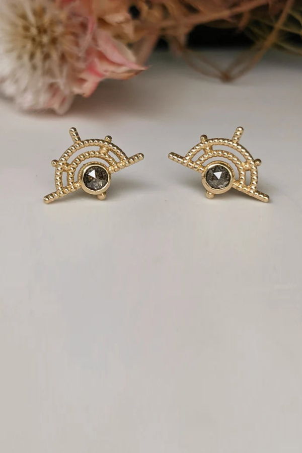 Stephanie Ellis Deco Sunrise Stud Earrings