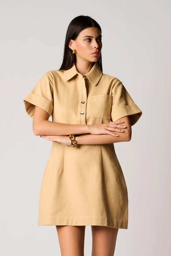 Hevron Beca Dress - Sandstone