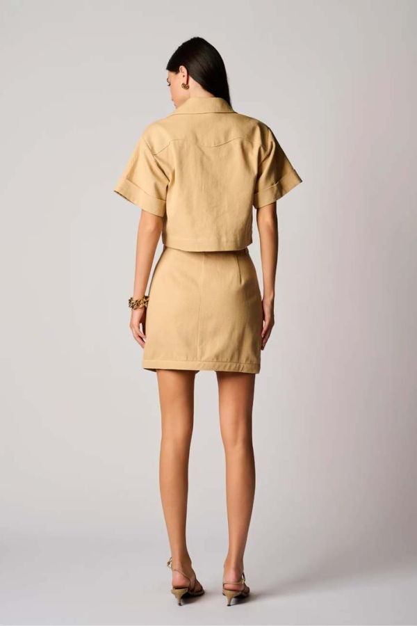 Hevron Nora Mini Skirt - Sandstone