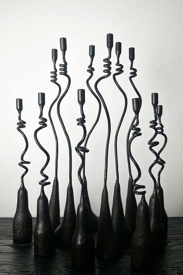 Maison Avenir Avenir Lumiere Iron Hand Forged Candlestick 20" Candlestick