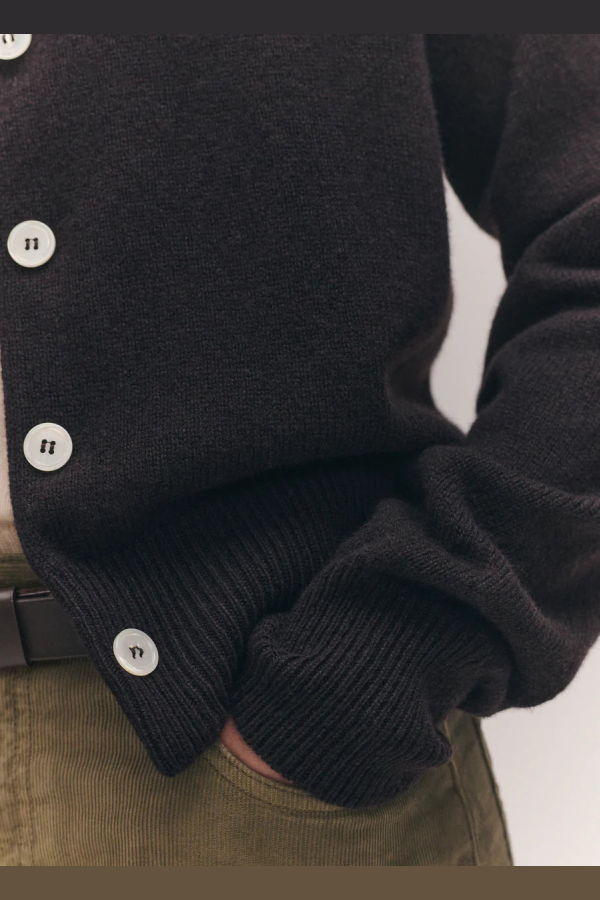 &Daughter Ada Crewneck Cardigan - Dark Brown