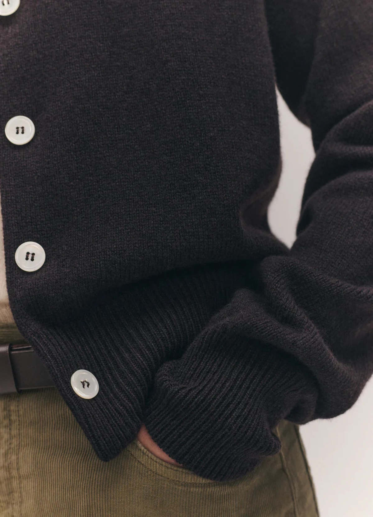 &Daughter Ada Crewneck Cardigan - Dark Brown - Image 2 of 3