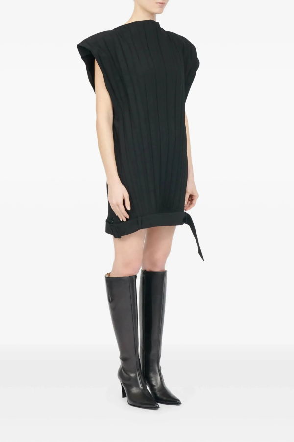 Maison Margiela Pleated Belted Mini Dress