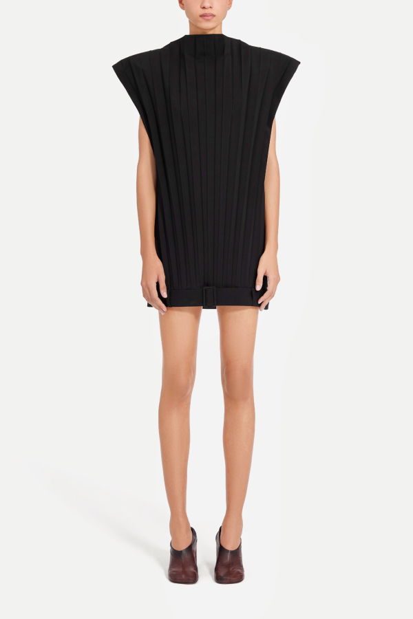 Maison Margiela Pleated Belted Mini Dress