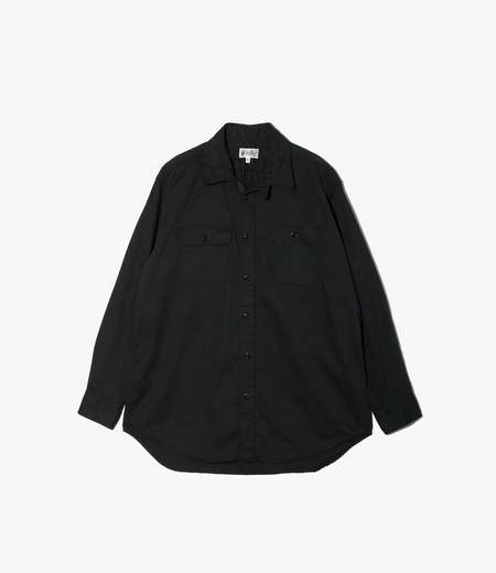 Engineered Garments PC Stripe Jersey High Mock Shirt - Charcoal