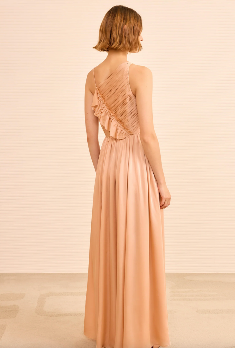 Ulla Johnson Aisha Pleated Asymmetrical Gown
