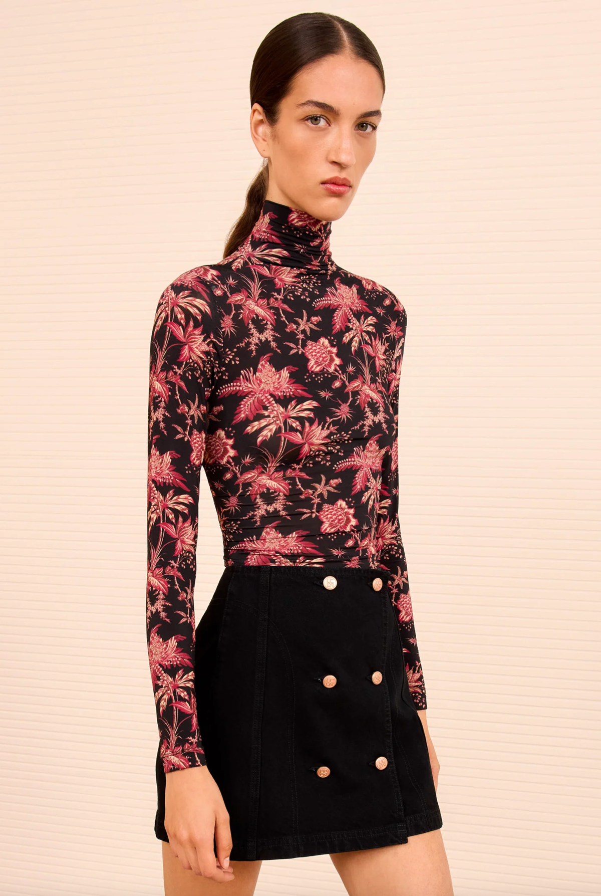 Ulla Johnson Aurelia Jersey Long Sleeve Turtleneck Top - Image 1 of 4