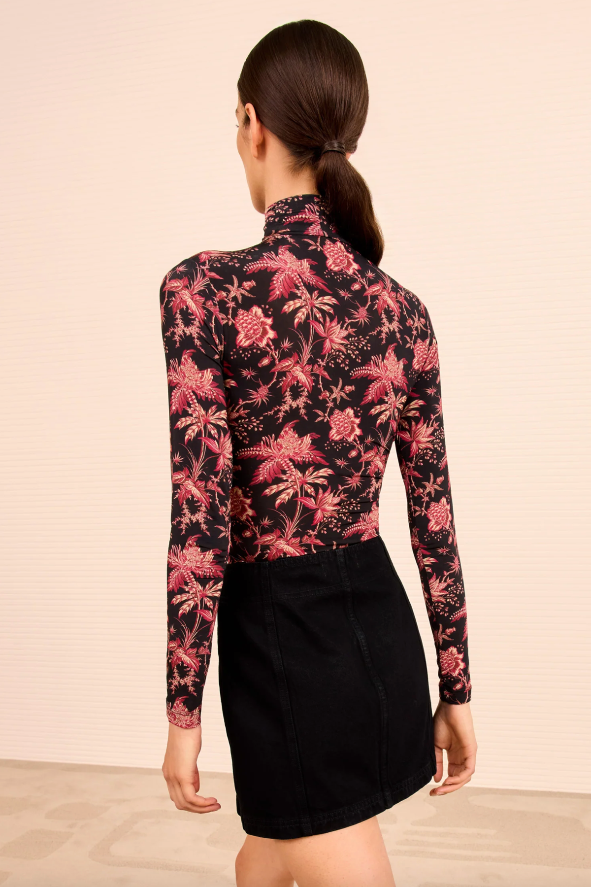 Ulla Johnson Aurelia Jersey Long Sleeve Turtleneck Top - Image 3 of 4