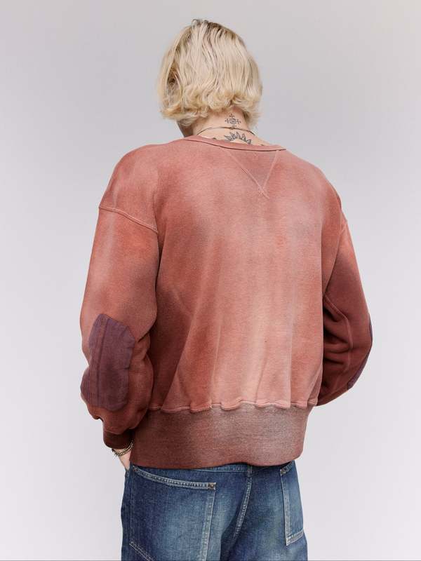 Taiga Takahashi LOT.603 Bleached Burgundy Cotton Sweatshirt