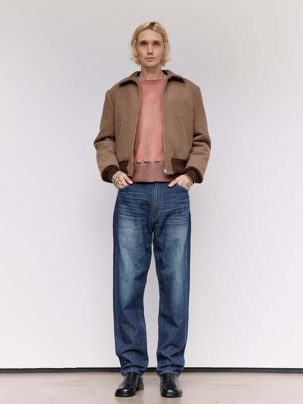 Taiga Takahashi LOT.603 Bleached Burgundy Cotton Sweatshirt