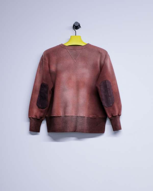 Taiga Takahashi LOT.603 Bleached Burgundy Cotton Sweatshirt
