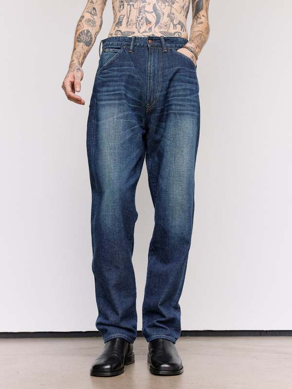 Taiga Takahashi LOT.702 Damaged Indigo Denim Trousers Taiga Takahashi LOT.702 Damaged Indigo Denim Trousers
