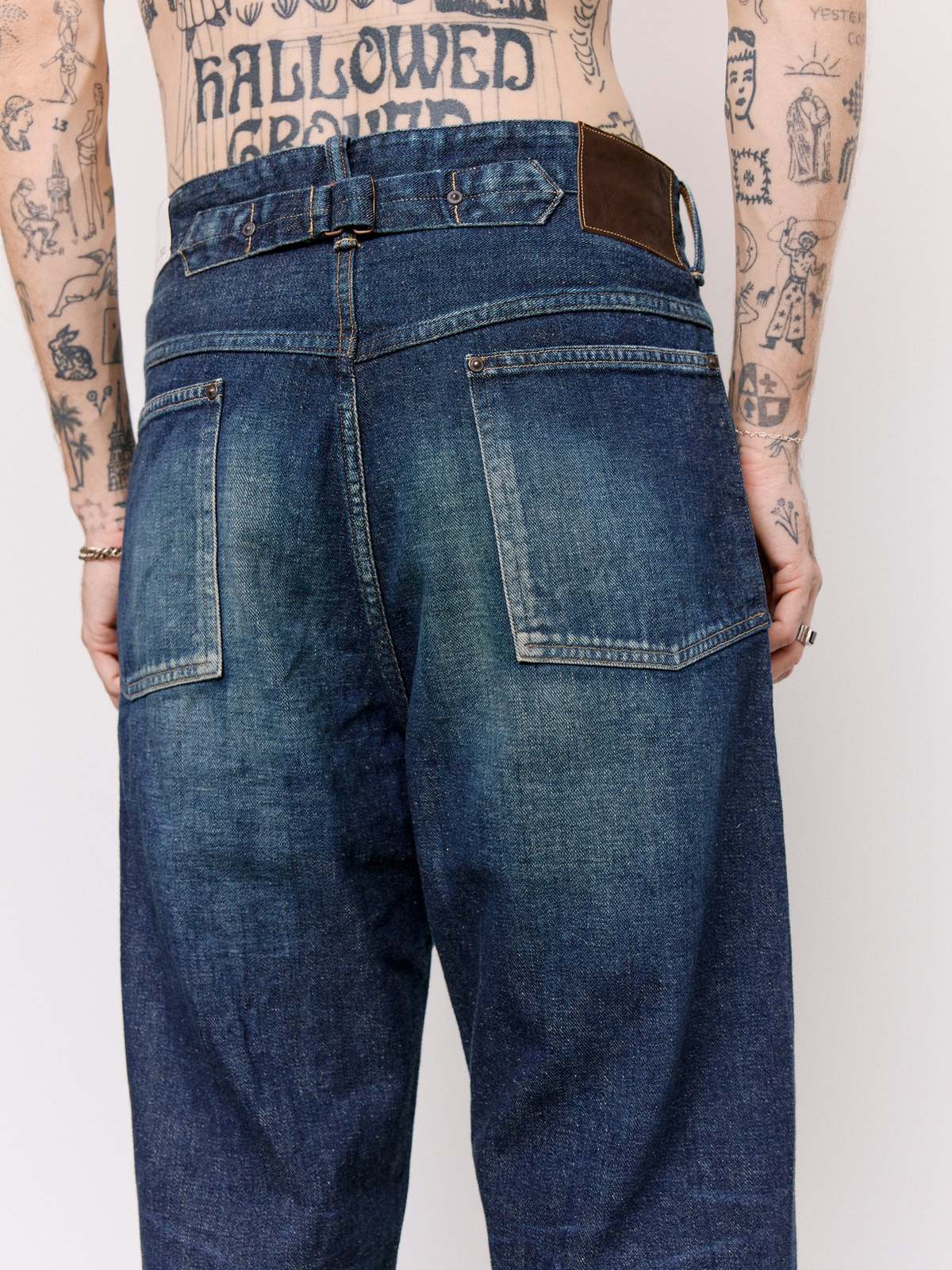 Taiga Takahashi LOT.702 Damaged Indigo Denim Trousers - Image 4 of 8